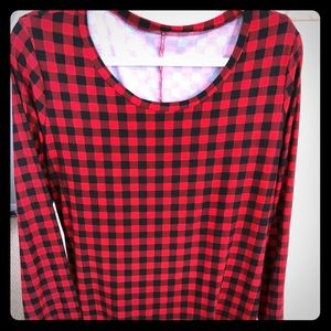 Chic Soul Buffalo Plaid Swing Dress